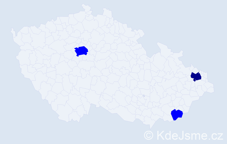 Příjmení: 'Krajčovicová', počet výskytů 4 v celé ČR