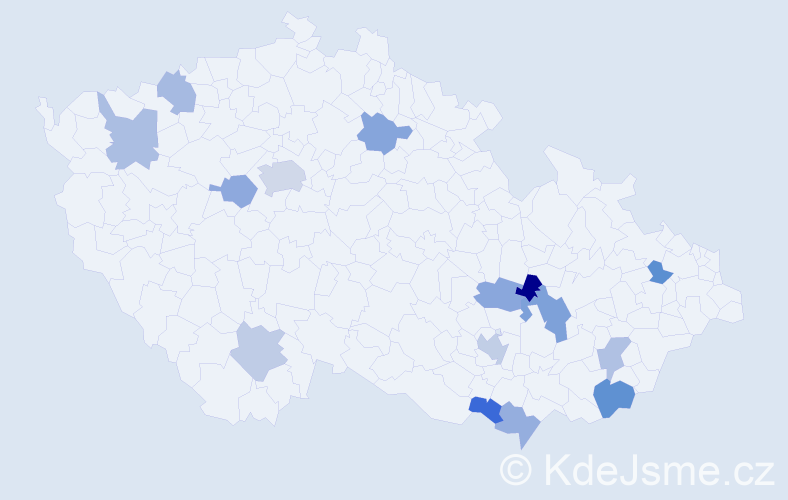 Příjmení: 'Iván', počet výskytů 21 v celé ČR