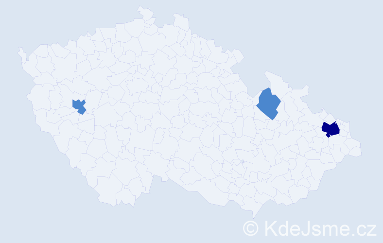 Příjmení: 'Décsi', počet výskytů 5 v celé ČR