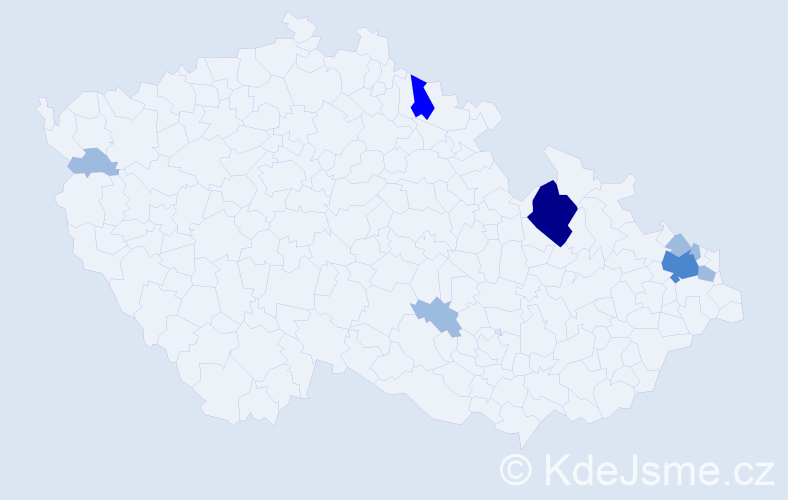 Příjmení: 'Raczková', počet výskytů 14 v celé ČR