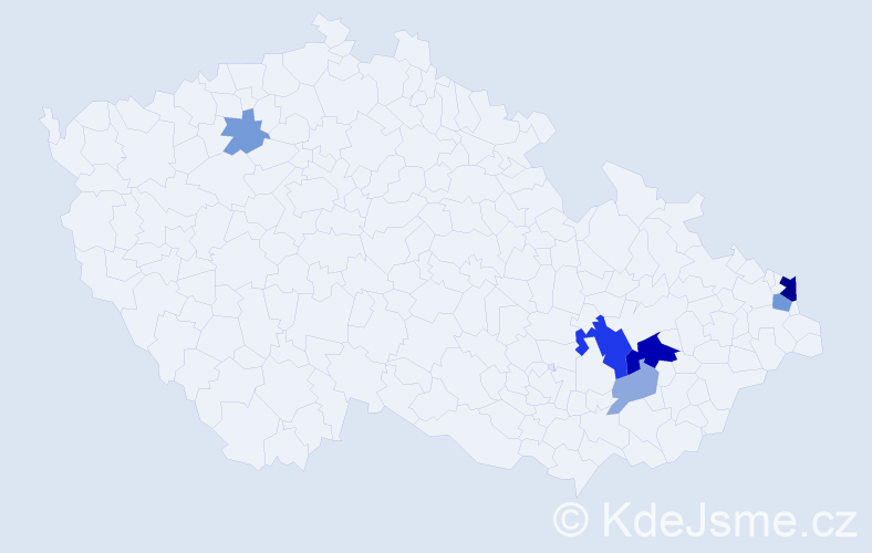 Příjmení: 'Sivec', počet výskytů 18 v celé ČR