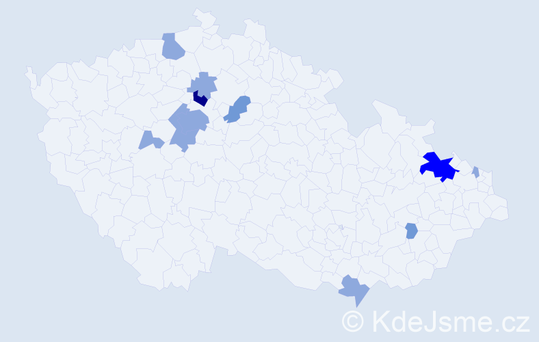 Příjmení: 'Kaul', počet výskytů 21 v celé ČR