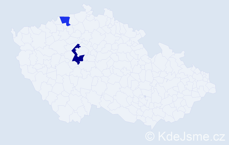 Příjmení: 'Vlasenko', počet výskytů 5 v celé ČR