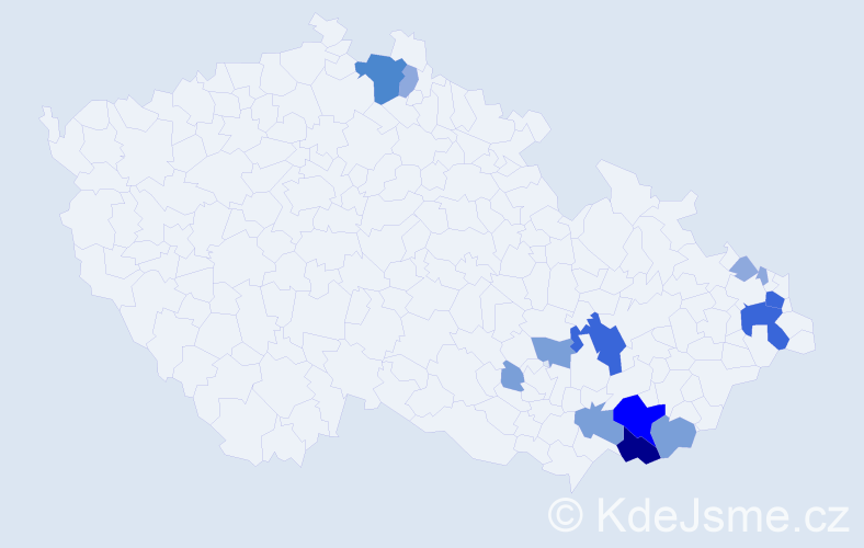 Příjmení: 'Gorošová', počet výskytů 38 v celé ČR