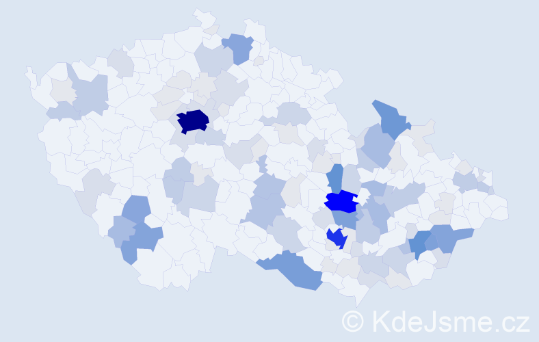 Příjmení: 'Řezník', počet výskytů 374 v celé ČR
