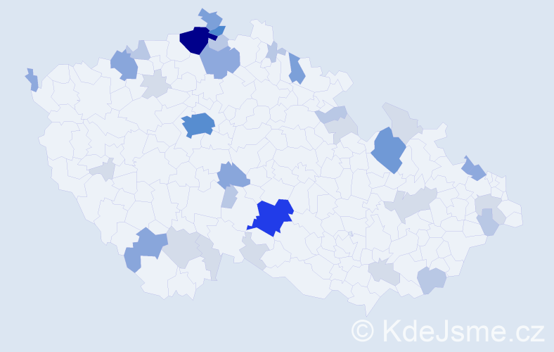 Příjmení: 'Čičáková', počet výskytů 111 v celé ČR