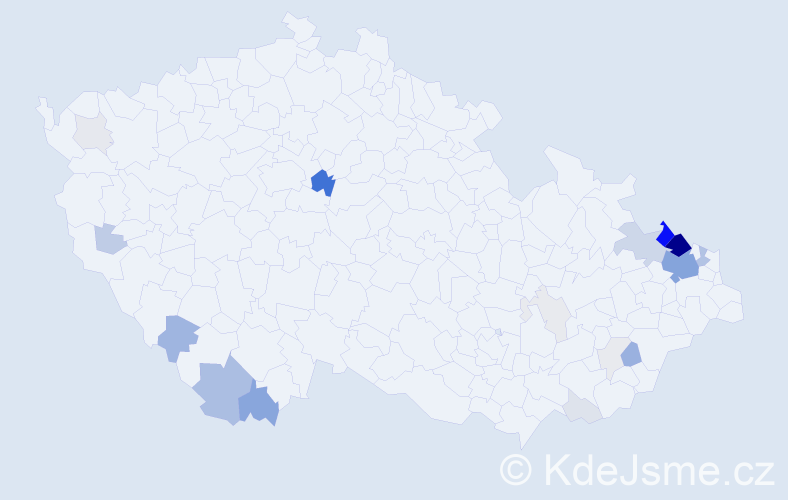 Příjmení: 'Mučková', počet výskytů 102 v celé ČR