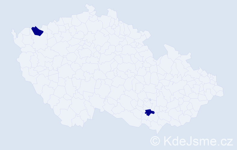 Příjmení: 'Vikarčíková', počet výskytů 2 v celé ČR