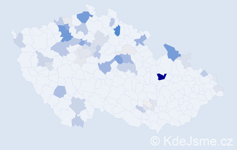 Příjmení: 'Frencl', počet výskytů 134 v celé ČR