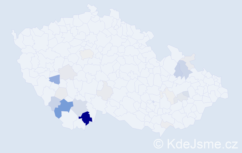 Příjmení: 'Horelica', počet výskytů 74 v celé ČR