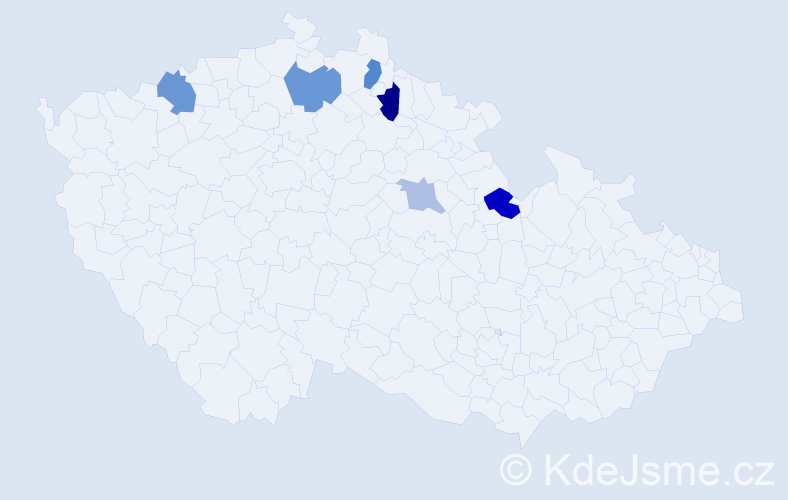 Příjmení: 'Taibrová', počet výskytů 11 v celé ČR
