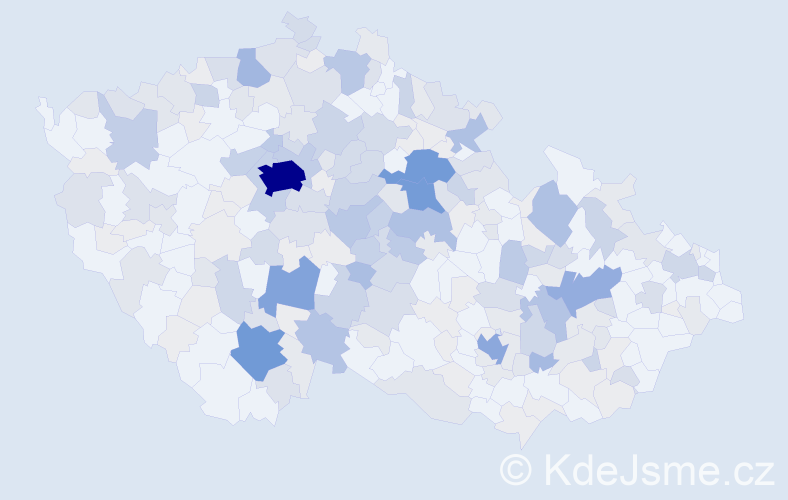 Příjmení: 'Hanousek', počet výskytů 858 v celé ČR