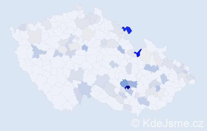 Příjmení: 'Packová', počet výskytů 264 v celé ČR