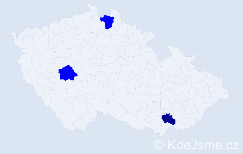 Příjmení: 'Čergeová', počet výskytů 4 v celé ČR