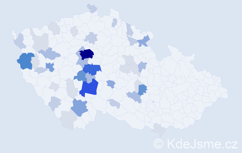 Příjmení: 'Dědová', počet výskytů 135 v celé ČR