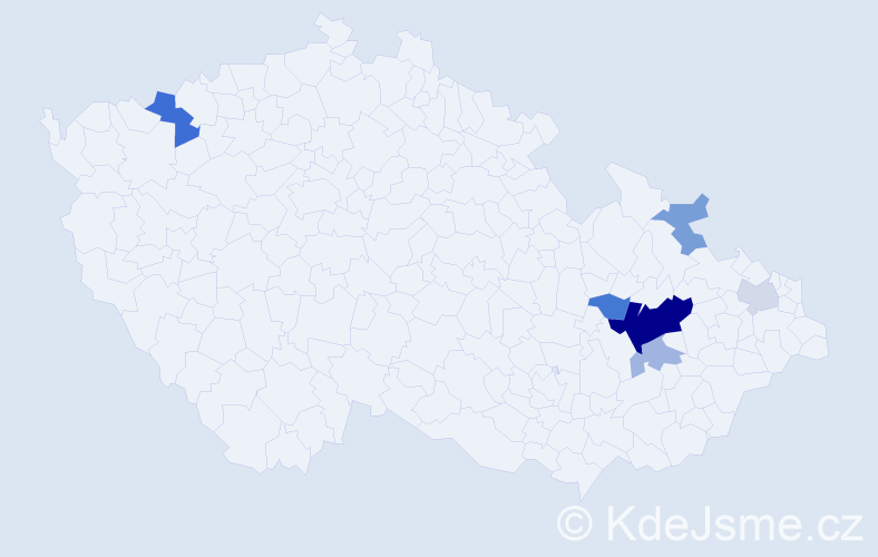 Příjmení: 'Bolová', počet výskytů 15 v celé ČR