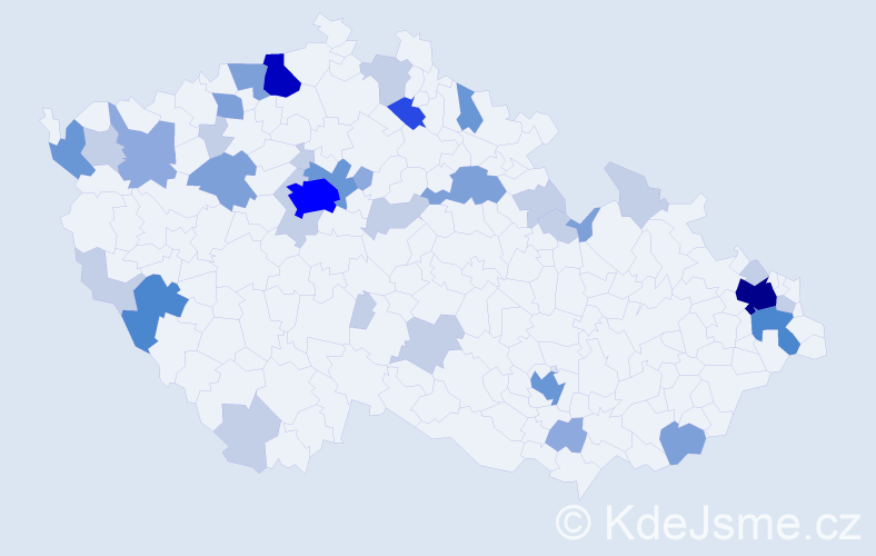 Příjmení: 'Koreňová', počet výskytů 101 v celé ČR