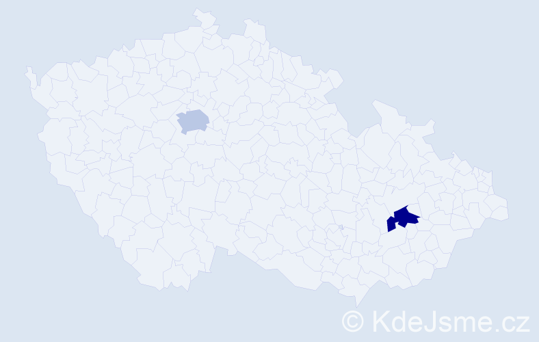 Příjmení: 'Kištulincová', počet výskytů 8 v celé ČR
