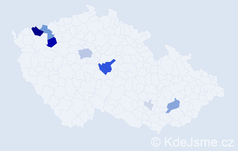 Příjmení: 'Danyová', počet výskytů 13 v celé ČR
