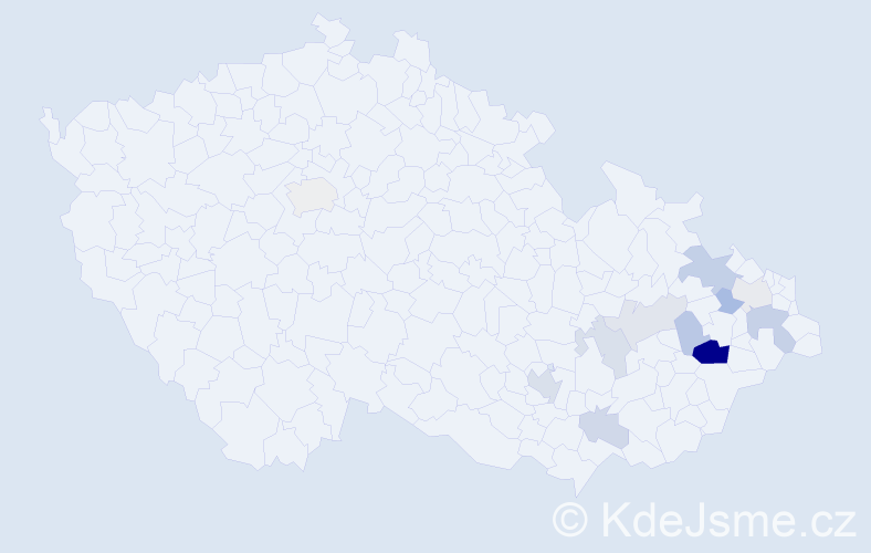 Příjmení: 'Srkala', počet výskytů 25 v celé ČR