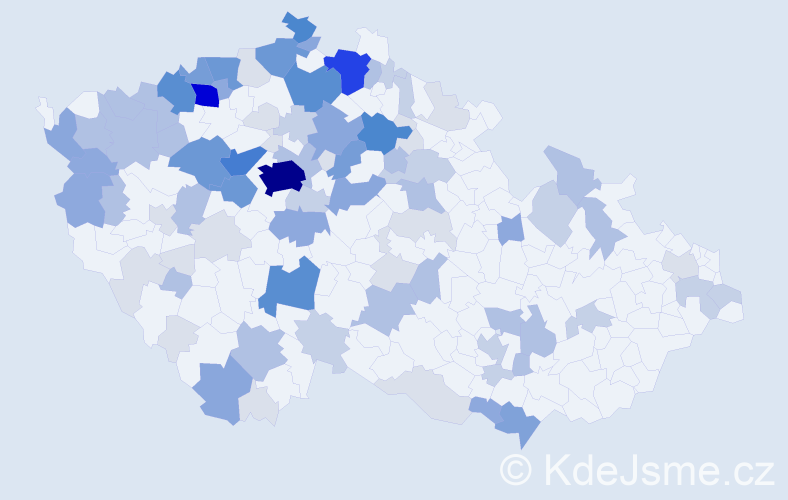 Příjmení: 'Kovač', počet výskytů 324 v celé ČR