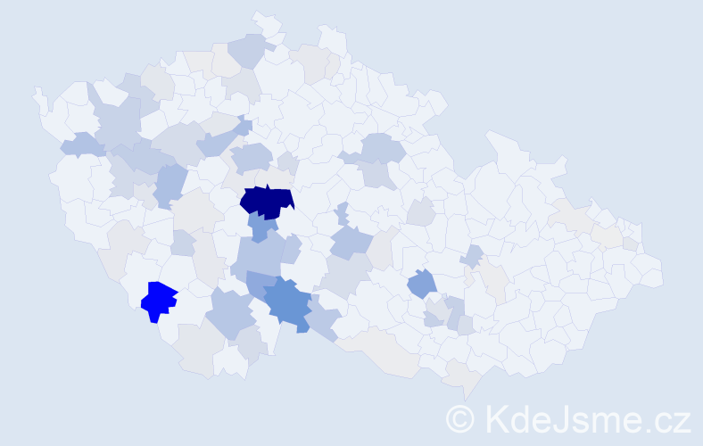 Příjmení: 'Bartůšková', počet výskytů 298 v celé ČR