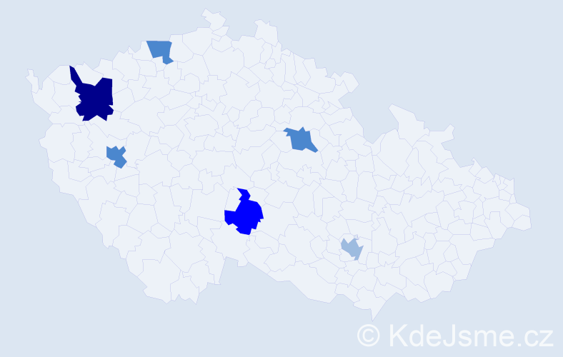 Příjmení: 'Vandák', počet výskytů 14 v celé ČR