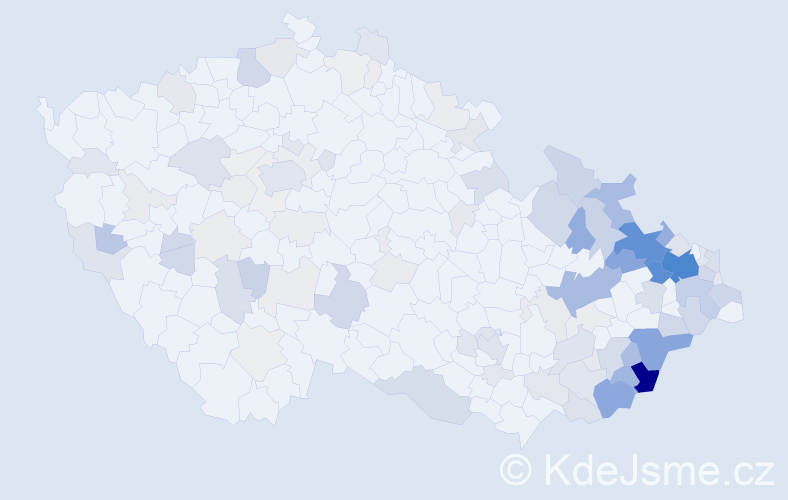 Příjmení: 'Kudela', počet výskytů 468 v celé ČR