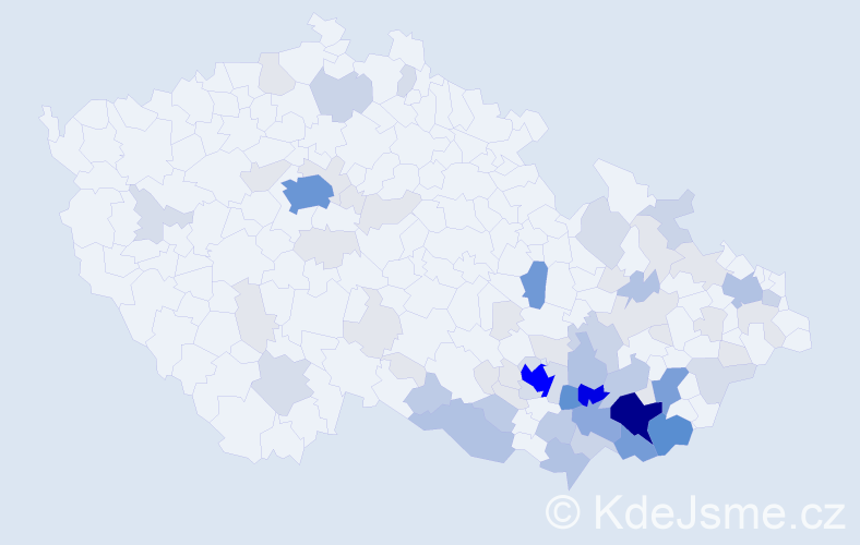 Příjmení: 'Rybnikářová', počet výskytů 287 v celé ČR