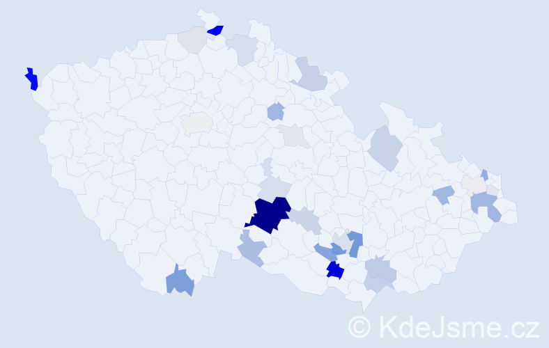 Příjmení: 'Pípa', počet výskytů 87 v celé ČR