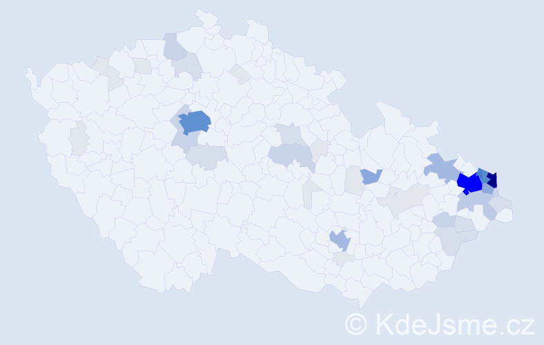 Příjmení: 'Salamon', počet výskytů 195 v celé ČR