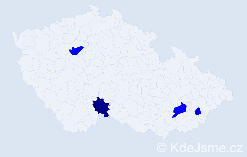 Příjmení: 'Karoą', počet výskytů 5 v celé ČR