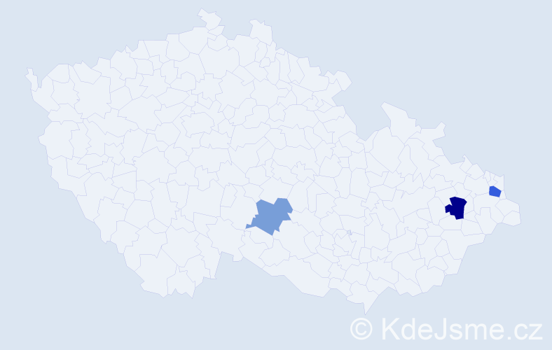 Příjmení: 'Batečko', počet výskytů 5 v celé ČR