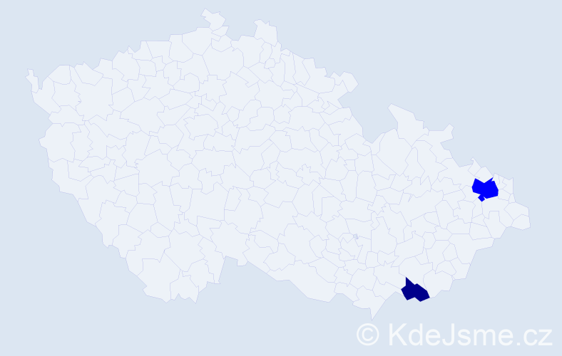 Příjmení: 'Mazůr', počet výskytů 3 v celé ČR