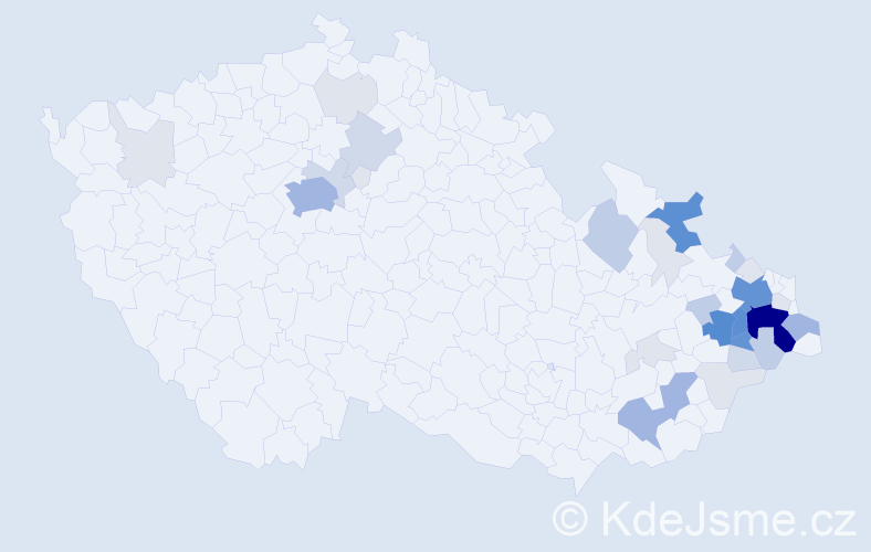 Příjmení: 'Vašendová', počet výskytů 141 v celé ČR