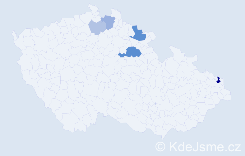 Příjmení: 'Cheben', počet výskytů 16 v celé ČR