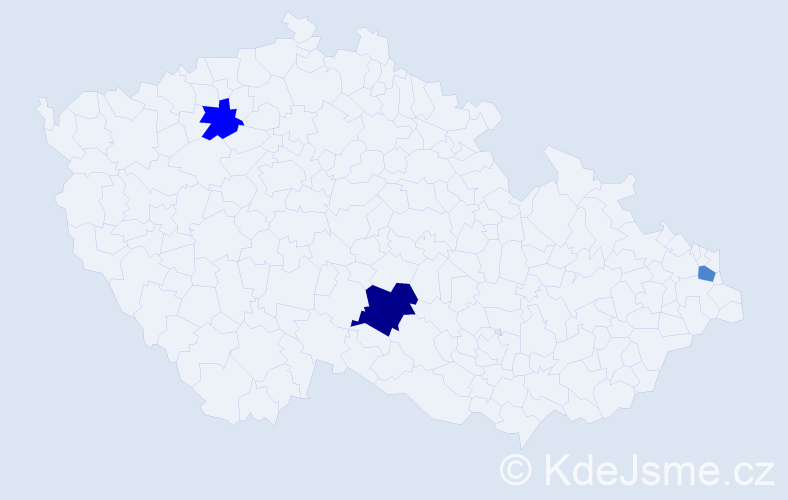 Příjmení: 'Ládra', počet výskytů 6 v celé ČR