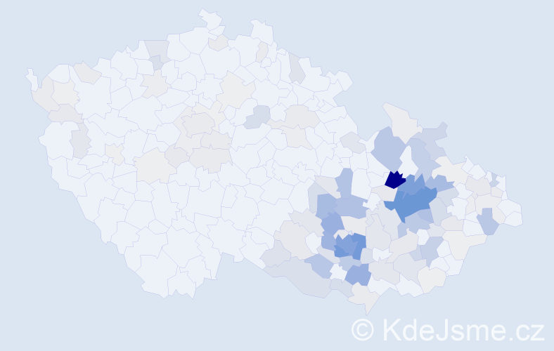 Příjmení: 'Bartoňková', počet výskytů 585 v celé ČR