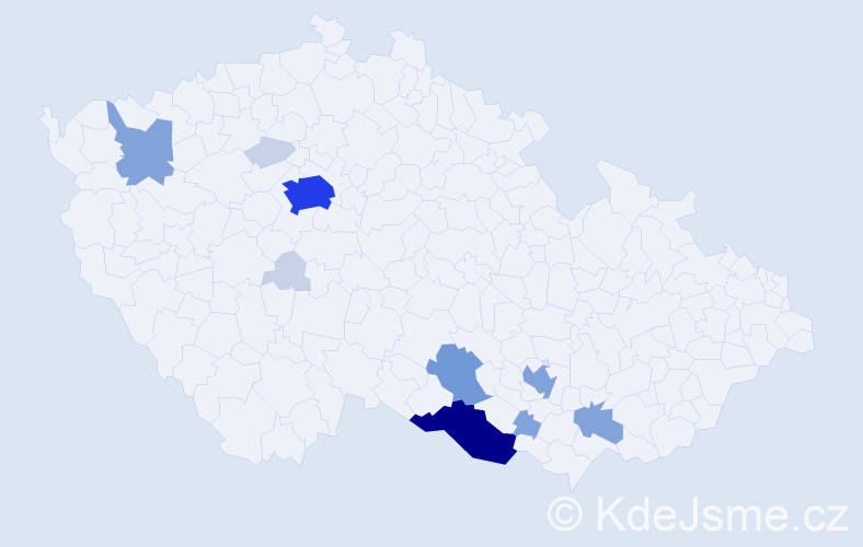 Příjmení: 'Čopf', počet výskytů 38 v celé ČR