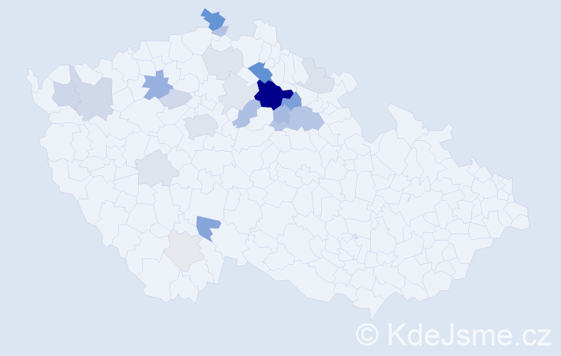 Příjmení: 'Rejha', počet výskytů 64 v celé ČR
