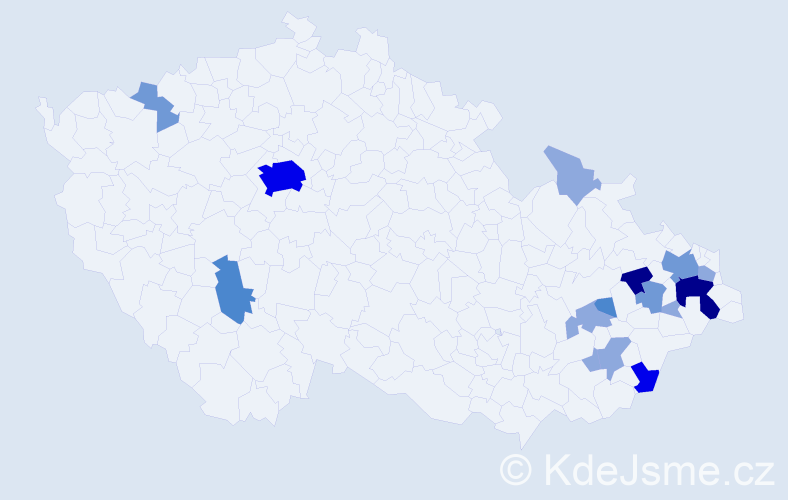 Příjmení: 'Babulíková', počet výskytů 40 v celé ČR