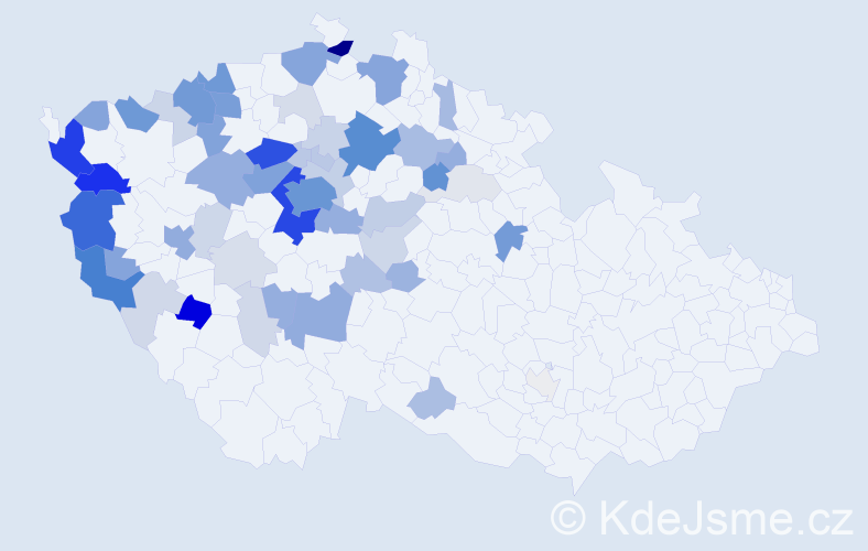 Příjmení: 'Kubr', počet výskytů 231 v celé ČR