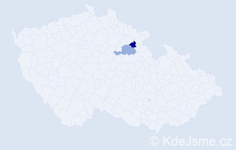 Příjmení: 'Derhajová', počet výskytů 2 v celé ČR