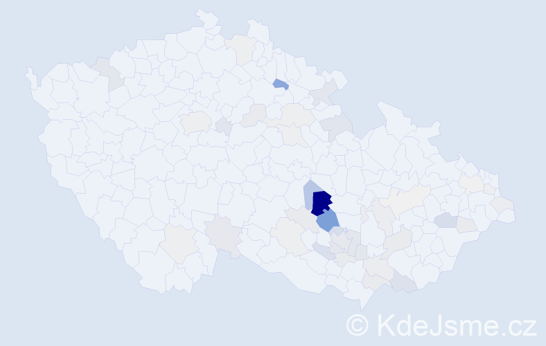 Příjmení: 'Chocholáčová', počet výskytů 122 v celé ČR