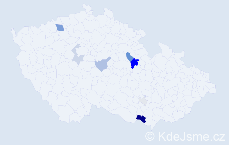 Příjmení: 'Bliznák', počet výskytů 14 v celé ČR