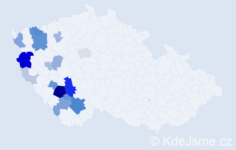 Příjmení: 'Lafatová', počet výskytů 69 v celé ČR