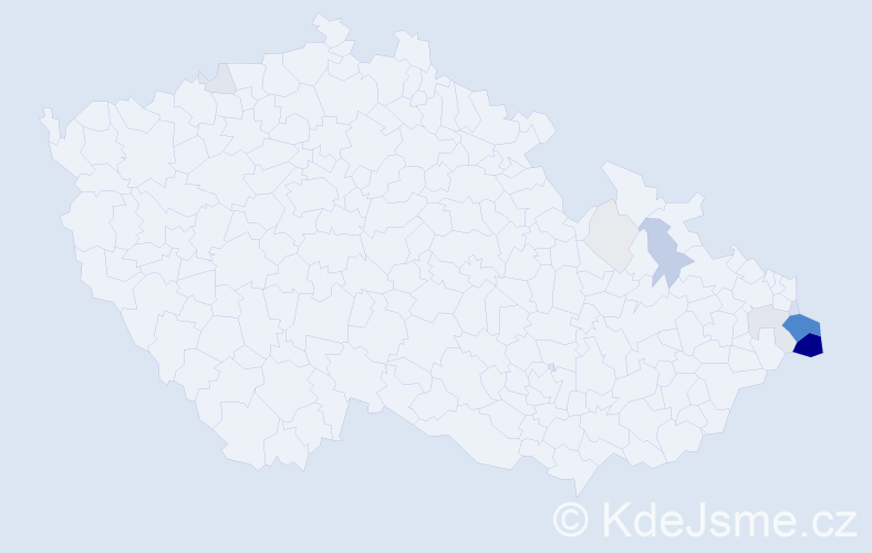 Příjmení: 'Hawliczek', počet výskytů 48 v celé ČR