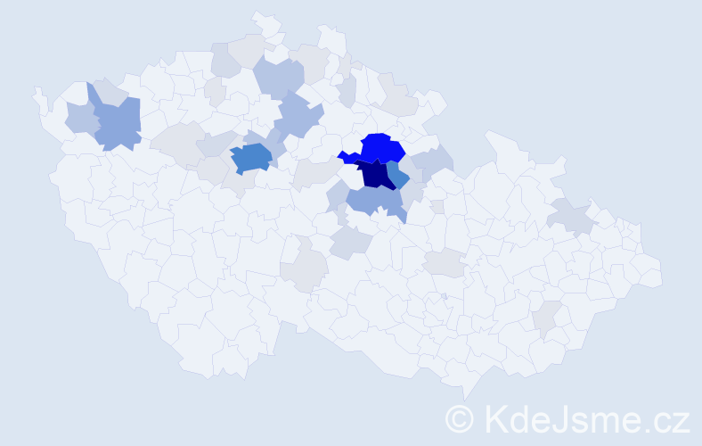 Příjmení: 'Bačinová', počet výskytů 160 v celé ČR