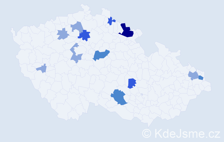 Příjmení: 'Csicso', počet výskytů 25 v celé ČR