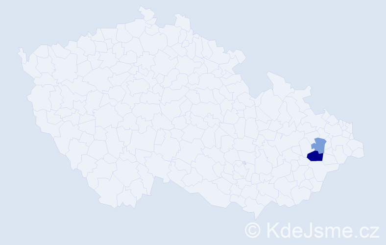 Příjmení: 'Modlák', počet výskytů 4 v celé ČR